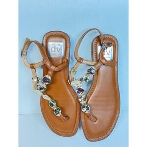 Dolce Vita Strappy Sandals US 6.5 Brown Coin Comfort SLINGBACK Buckle